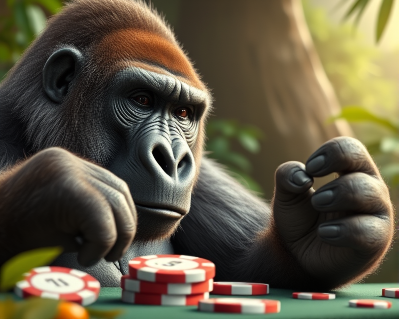 gorilla, poker chip